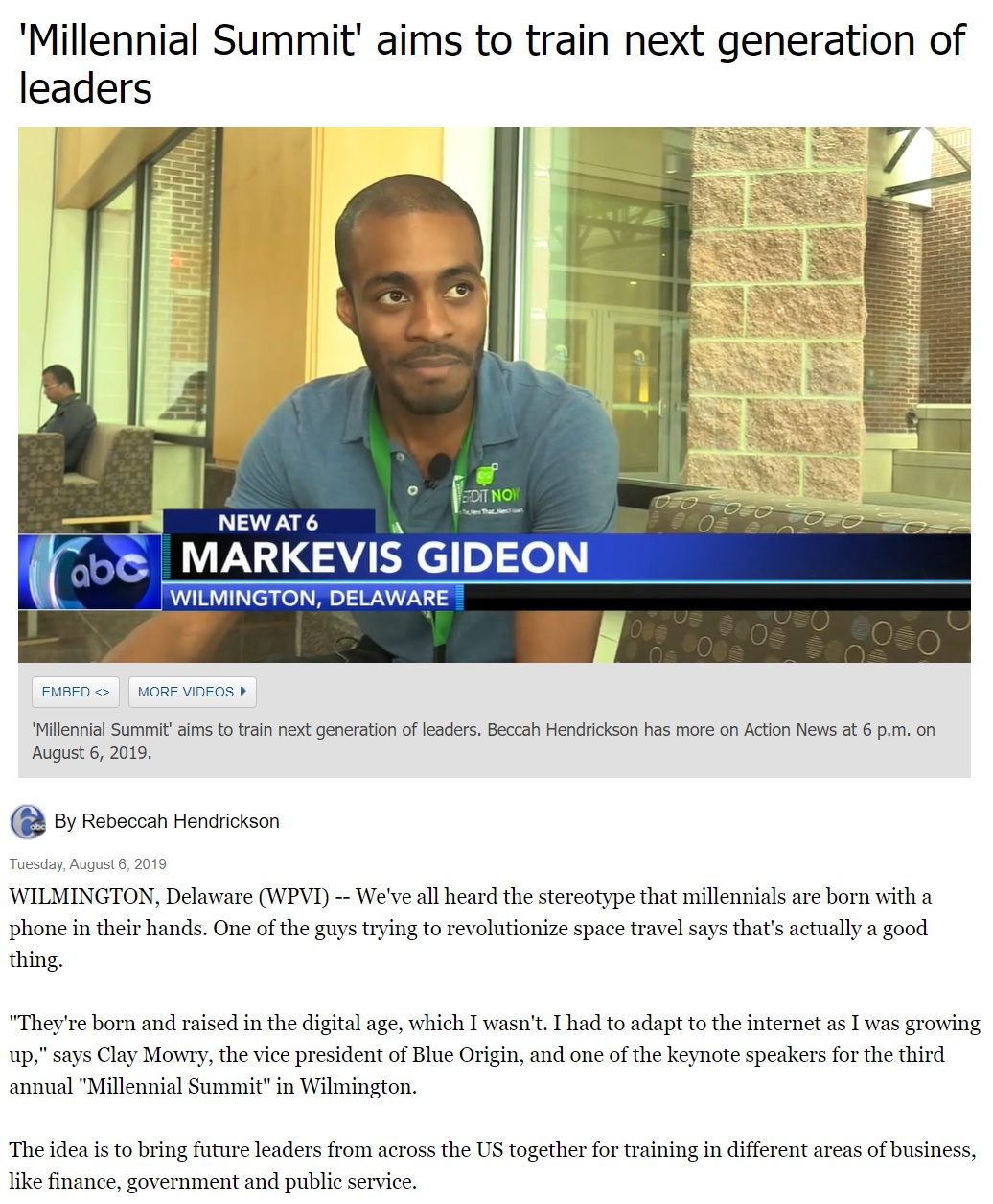 Markevis Gideon on ABC news